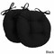 16-inch Solid Twill Round Tufted Chair Cushions (Set of 2) - Black